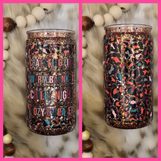 16 oz Snow Globe Tumbler – Custom Glitter Cups