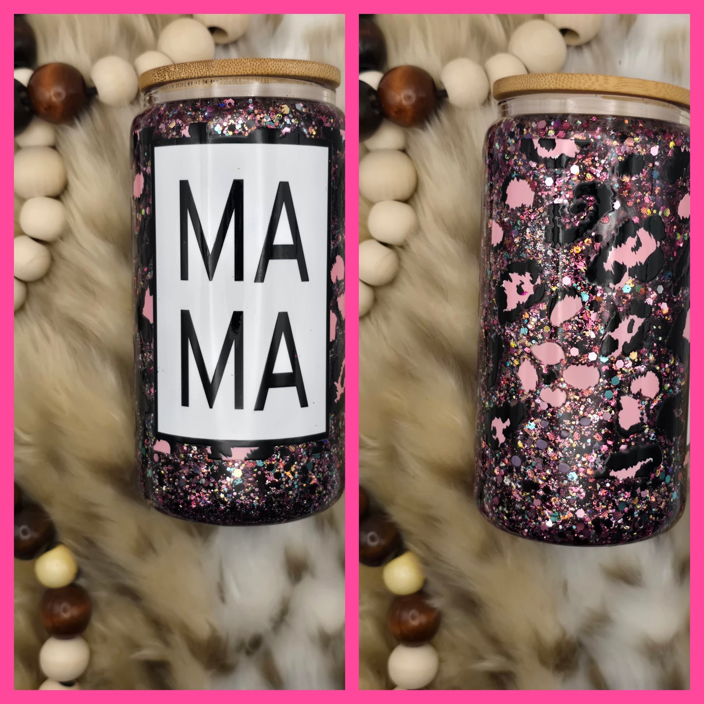 16 oz Snow Globe Tumbler – Custom Glitter Cups