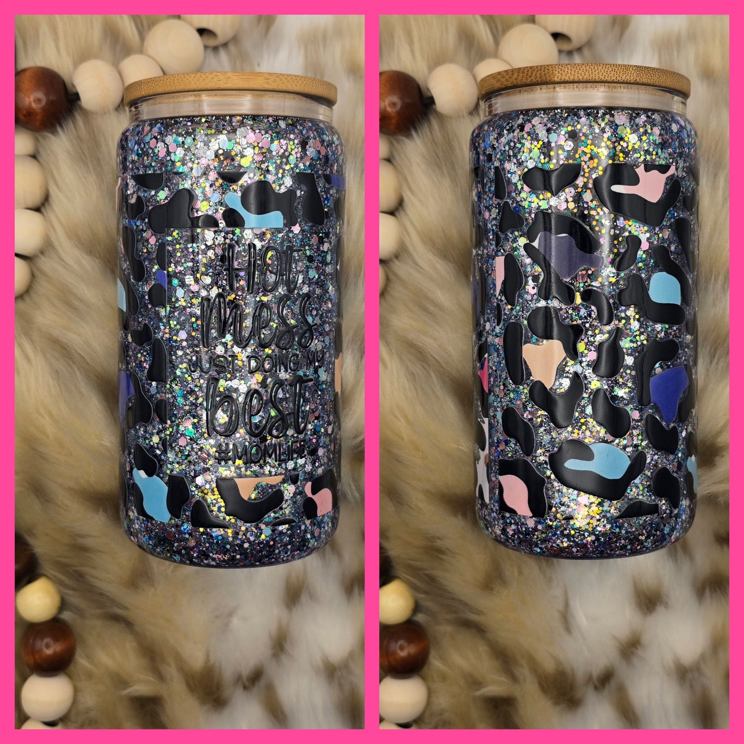 16 oz Snow Globe Tumbler – Custom Glitter Cups